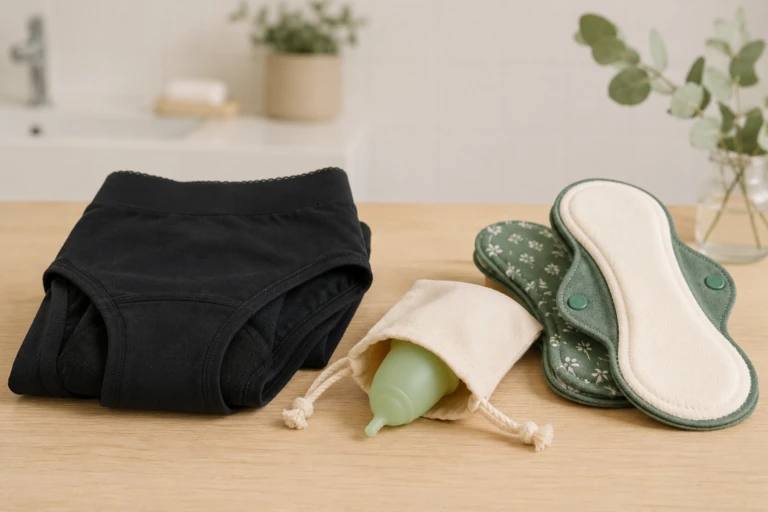 Duurzame menstruatie met menstruatieondergoed, menstruatiecup en wasbaar maandverband